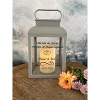 Personalisierte Led Laterne Grau Zur Hochzeit Geschenk Brautpaar Hochzeitstag Silberhochzeit Goldene Personalisierte Led Laterne Grau Zur Hochzeit Geschenk Brautpaar Hochzeitstag Silberhochzeit Goldene von FranzisDekostuebchen