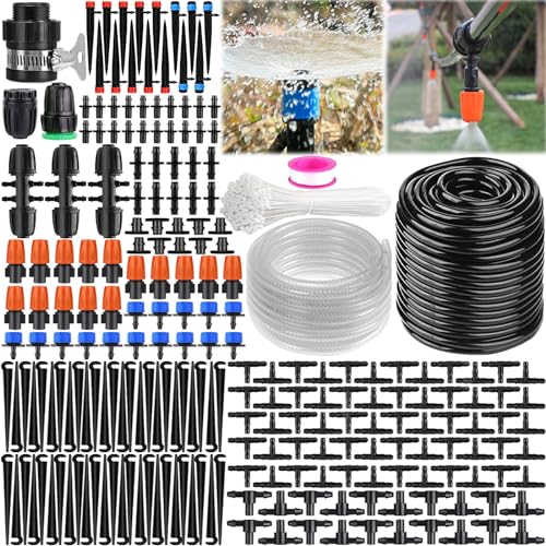 Frasheng 265 Stück Bewässerungssystem, 40M + 6M Bewässerungssets Micro Automatische Bewässerung Kit Gewächshaus, Tröpfchenbewässerung Bewässerungssystem Garten Gewächshaus Pflanzen von Frasheng