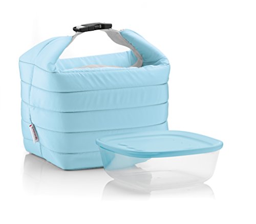 Guzzini - On The Go, Kleine Thermotasche M/Frischhaltedose Handy - Matt Blau, (Bag) 22 x 18 x h22 cm; (Container) 19,6 x 19,6 x h7 cm | 1400cc - 032950134 Guzzini - On The Go, Kleine Thermotasche M/Frischhaltedose Handy - Matt Blau, (Bag) 22 x 18 x h22 cm; (Container) 19,6 x 19,6 x h7 cm | 1400cc - 032950134 von Guzzini