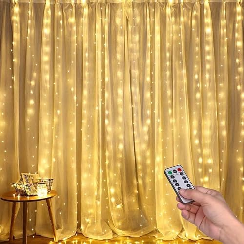 Fratelli Pesce 8456 Kupferdraht-Vorhang, 300 LEDs, mit USB und Fernbedienung, ideal für Weihnachten, Partys, Hochzeiten von Fratelli Pesce