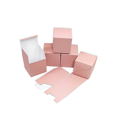 Frau WUNDERVoll® 12 Faltschachteln rosa, 7x7x7 cm (gefaltet), 300 Gramm Papier/Würfelbox, Kissenverpackungen, Pillow Box, Faltverpackung, Geschenkverpackung, Gastgeschenk, Hochzeit von Frau WUNDERVoll