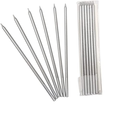Frau WunderVoll® 12 Geburtstagskerzen, Silber metallic matt/Candle, Geburtstag, Kerze, Kuchen, Kuchendeko, Muffin, Muffindeko, Torte, Tortendeko, Hochzeit, Cupcake, Dekoration, Tischdeko von Frau WunderVoll
