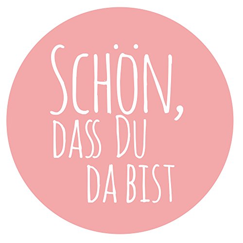 Frau WUNDERVoll® 48 Aufkleber SCHÖN, DASS DU DA BIST, Durchmesser 4 cm/Sticker, Hochzeit, Sticker Hochzeit, Kindergeburtstag, Aufkleber Kinder, Aufkleber Junge, Mädchen, Sticker Mädchen, Jungen von Frau WUNDERVoll