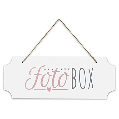 Frau WUNDERVoll® Schild Fotobox, aus Holz, 40 x 15 cm/Wegweiser, Hochzeit Vintage, Hochzeitsschild, Theke, Party, Feier von Frau WUNDERVoll