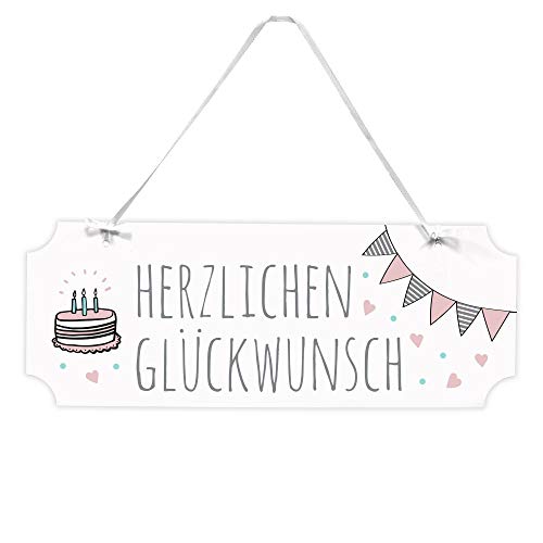 Frau WUNDERVoll® Schild Geburtstag MÄDCHEN, 40 x 15 cm/Kindergeburtstag, Geburtstag, Geburtstagsdeko, Wegweiser, Geburtstagsschild, Geburt, Baby Shower Party Deko Schild von Frau WUNDERVoll