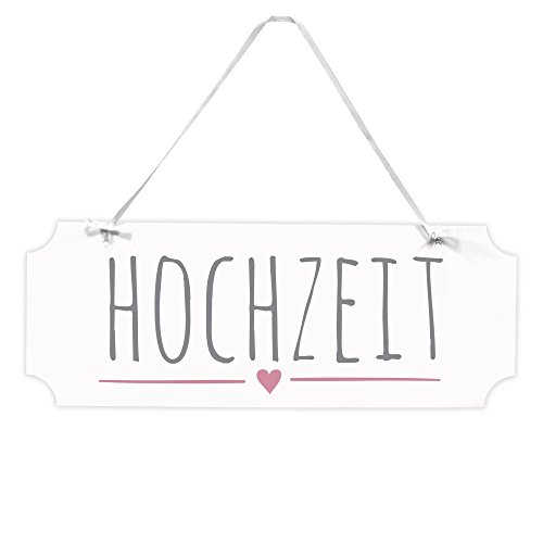 Frau WUNDERVoll® Schild Hochzeit, 40 x 15 cm/Wegweiser, Hochzeit Vintage, Hochzeitsschild, Kirche, Standesamt, Stuhldekoration, Hochzeitsgeschenke Brautpaar Schild von Frau WUNDERVoll