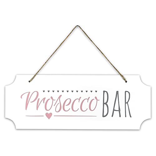 Frau WUNDERVoll® Schild Prosecco BAR, aus Holz, 40 x 15 cm/Wegweiser, Sekt, Hochzeit Vintage, Hochzeitsschild, Theke, Party, Feier von Frau WUNDERVoll