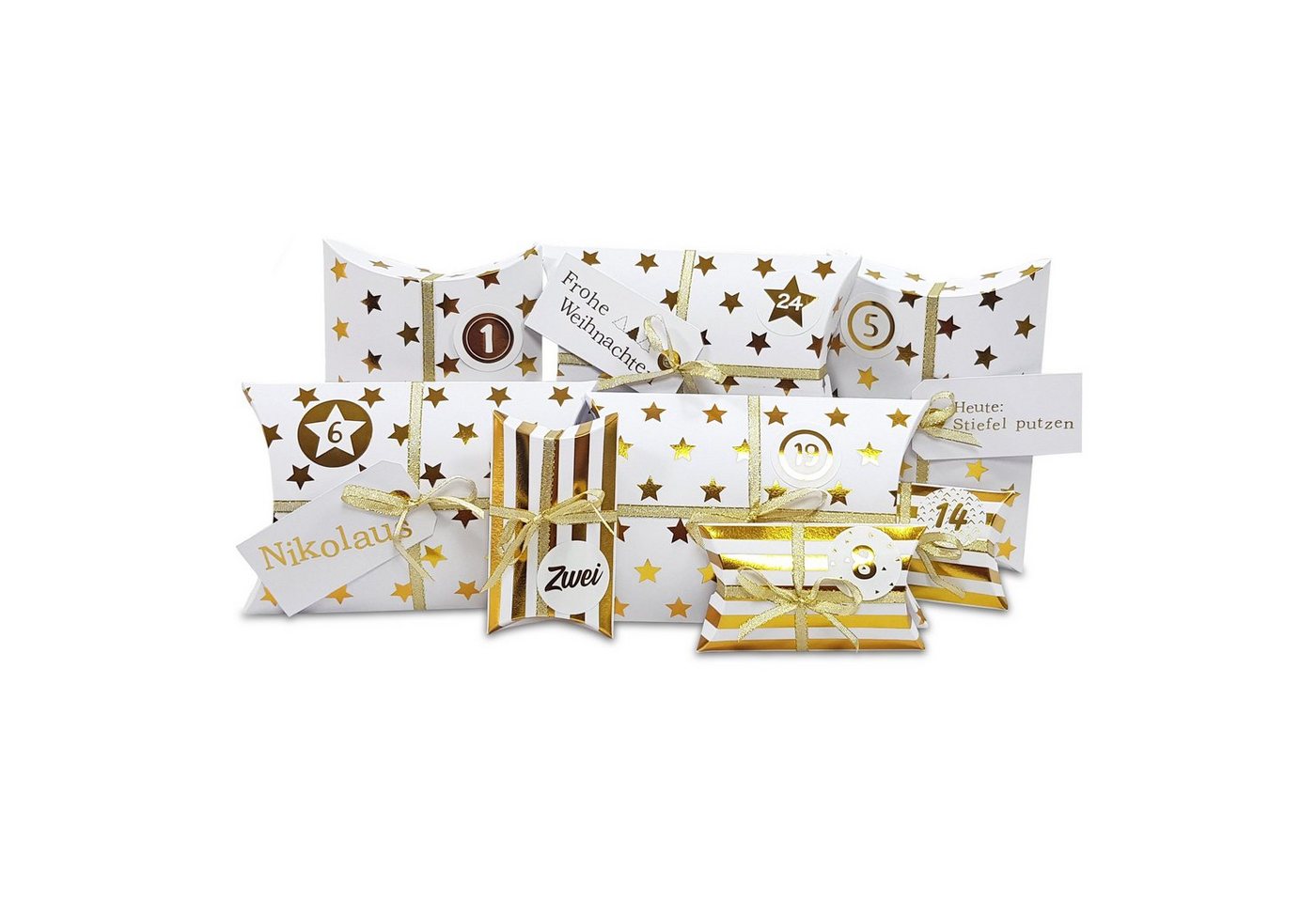 Frau WUNDERVoll befüllbarer Adventskalender Adventskalender HoHoHo, Farbe weiß, gold (Ziffern weiß, gold) Frau WUNDERVoll befüllbarer Adventskalender Adventskalender HoHoHo, Farbe weiß, gold (Ziffern weiß, gold) von Frau WUNDERVoll