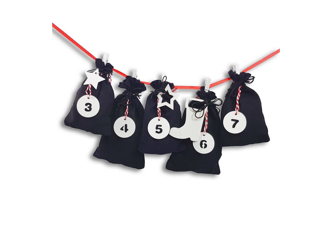 Frau WUNDERVoll befüllbarer Adventskalender Adventskalender Schneeflöckchen Stoffbeutel schwarz Frau WUNDERVoll befüllbarer Adventskalender Adventskalender Schneeflöckchen Stoffbeutel schwarz von Frau WUNDERVoll