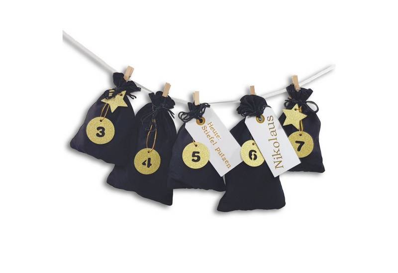 Frau WUNDERVoll befüllbarer Adventskalender Adventskalender Schneeflöckchen Stoffbeutel schwarz Frau WUNDERVoll befüllbarer Adventskalender Adventskalender Schneeflöckchen Stoffbeutel schwarz von Frau WUNDERVoll
