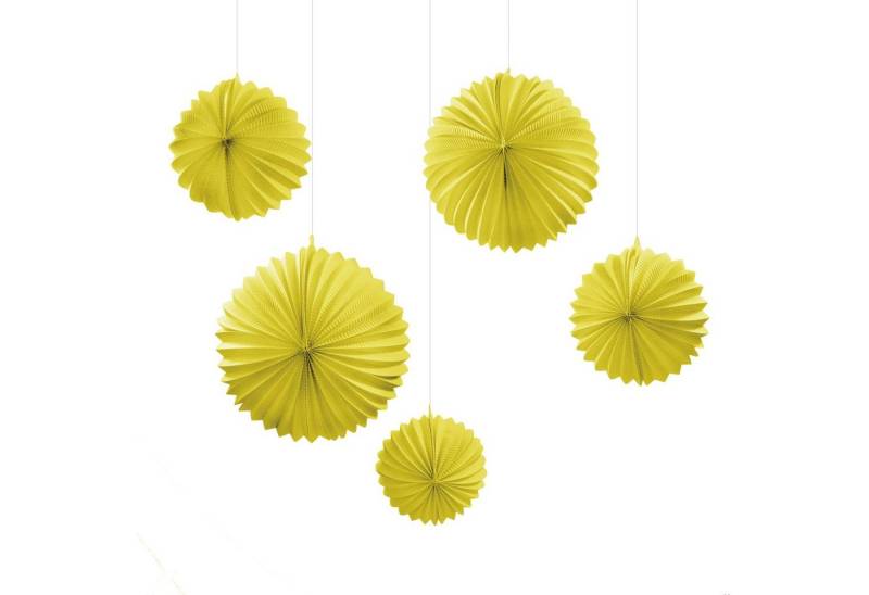 Frau WUNDERVoll Papierdekoration 5 Lampions - gelb, 3 x Ø 19 cm, 2 x Ø 27,5 cm von Frau WUNDERVoll
