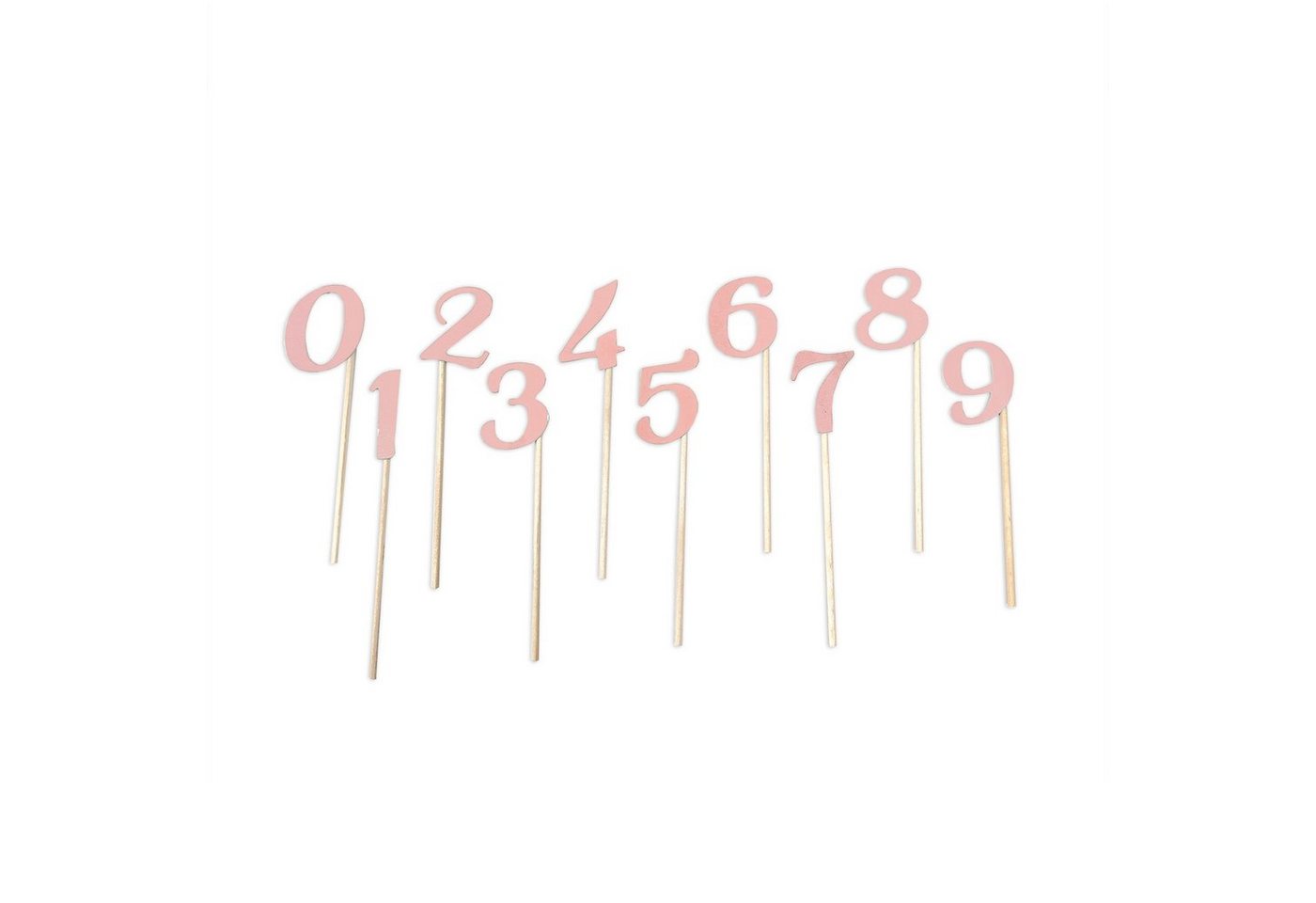 Frau WUNDERVoll Muffinform 10 Deko Topper Zahlen 0-9 rosa, (10-tlg) von Frau WUNDERVoll
