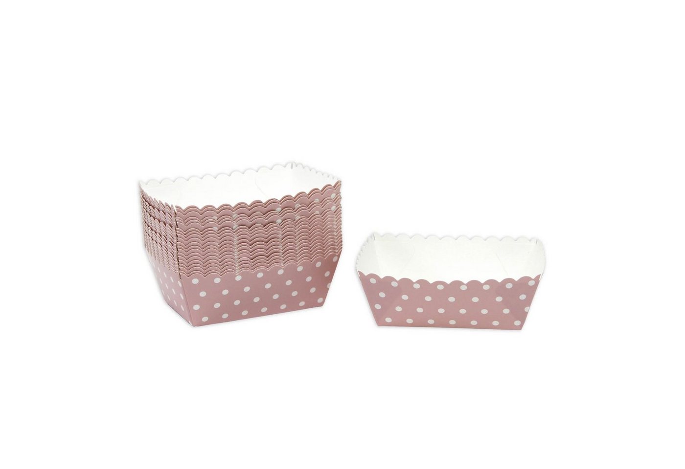 Frau WUNDERVoll Muffinform Kuchen Backformen, rosa weiße Punkte / Mini Kuchen, (48-tlg) von Frau WUNDERVoll