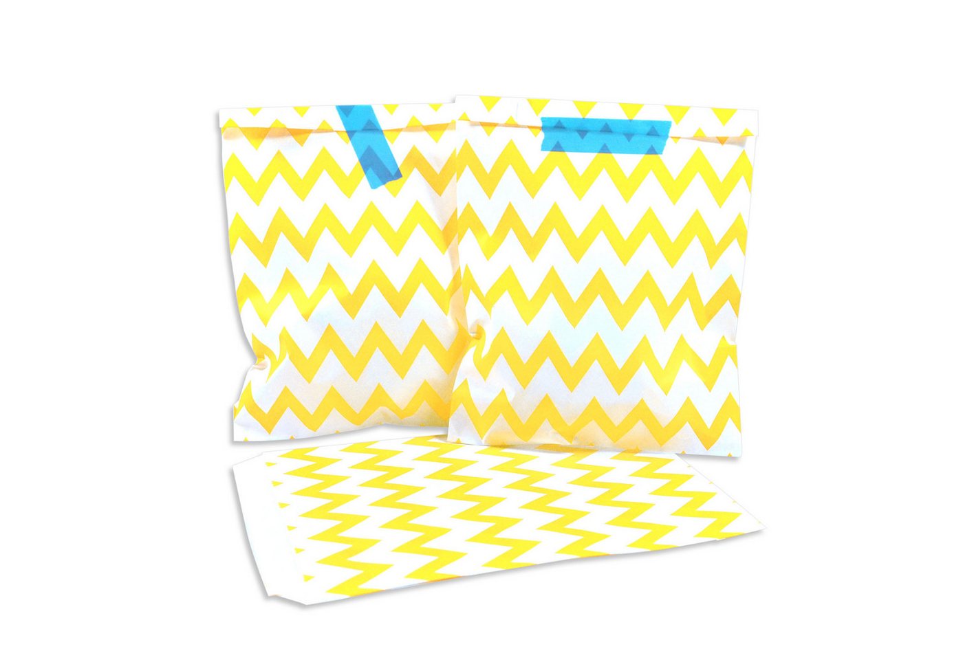 Frau WUNDERVoll Papierdekoration 100 Papiertüten - gelbe Zacken, Chevron (Vorteilsmenge) von Frau WUNDERVoll