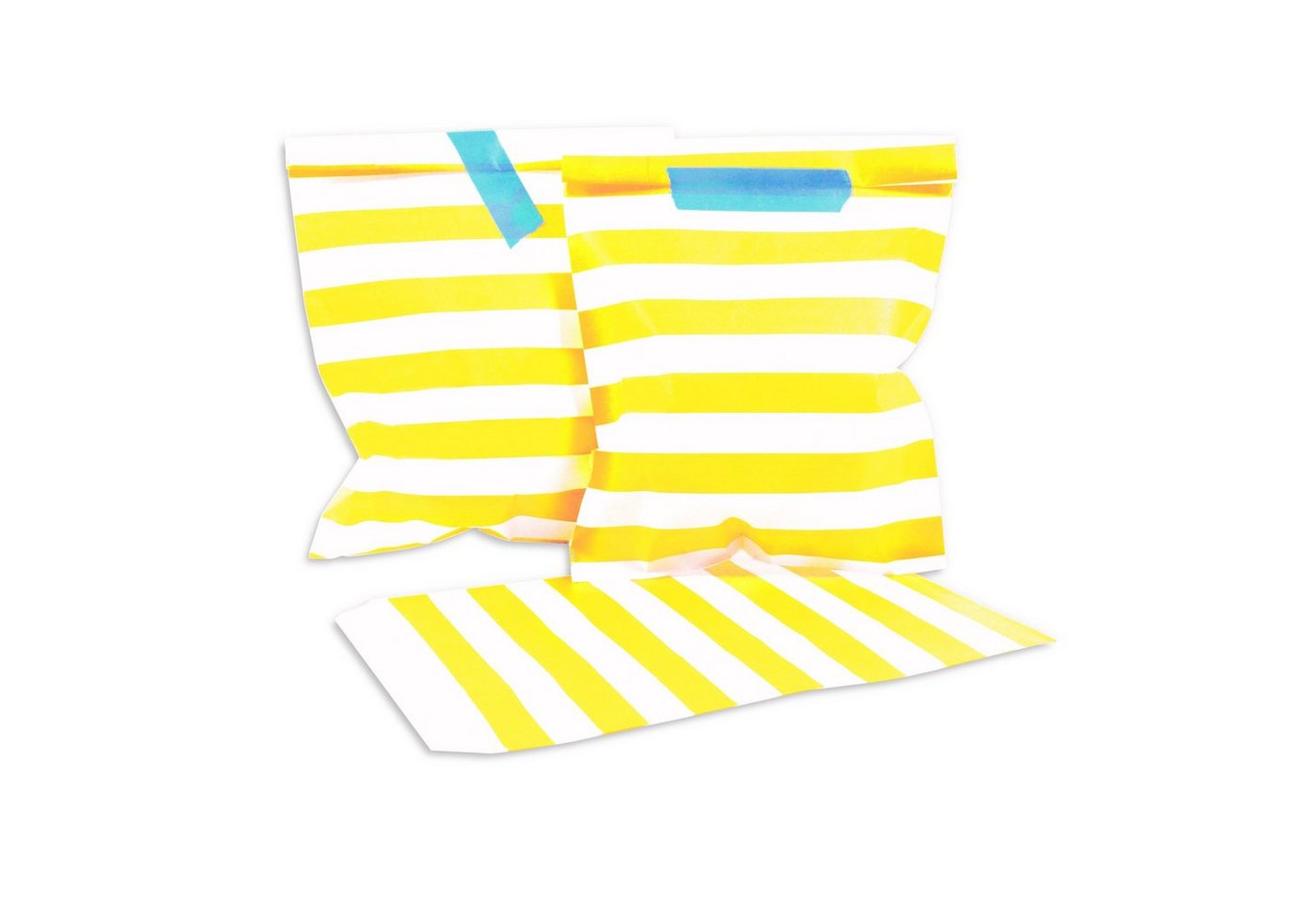 Frau WUNDERVoll Papierdekoration Papiertüten - gelbe Streifen von Frau WUNDERVoll