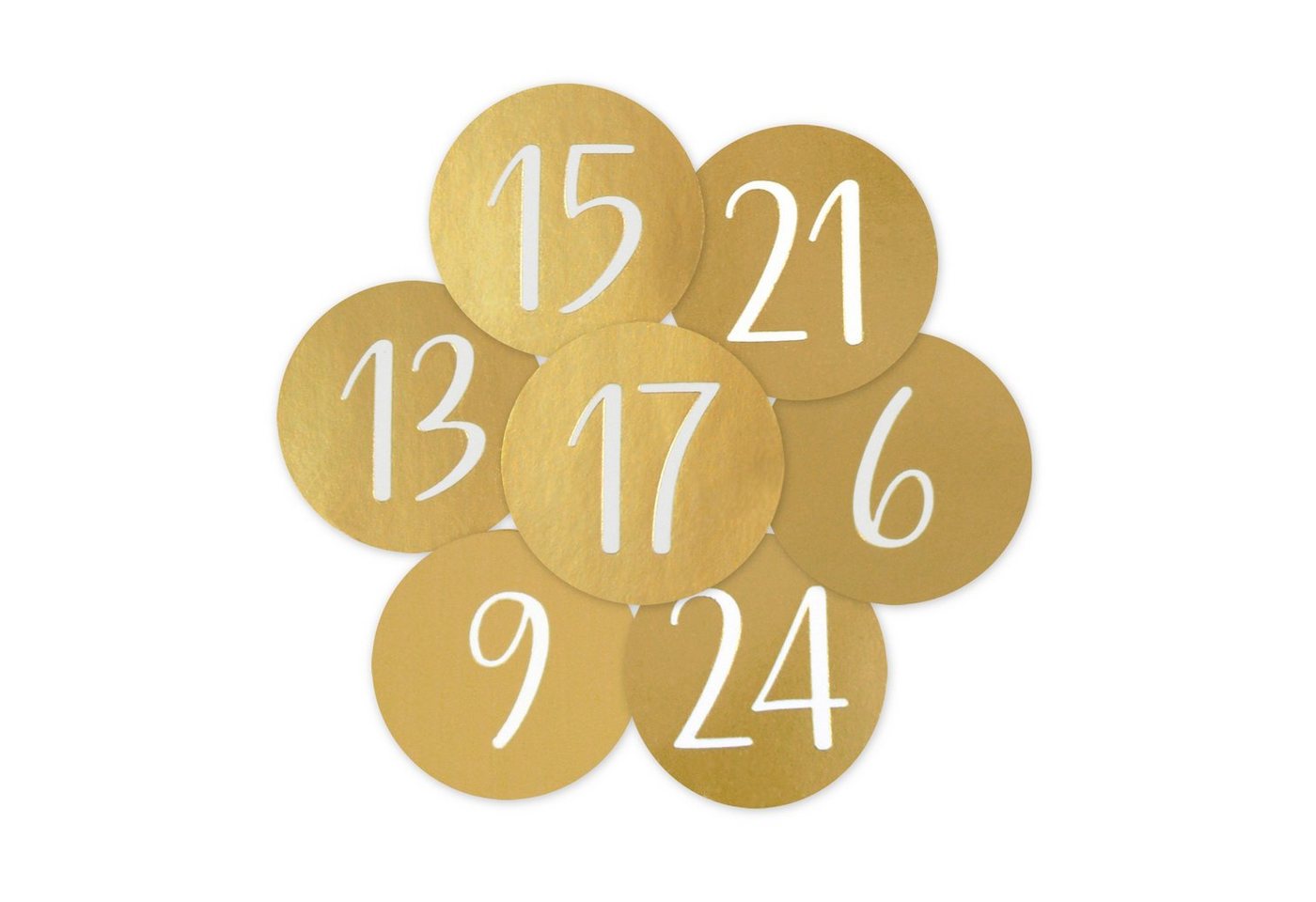 Frau WUNDERVoll Sticker 24 Adventskalenderzahlen gold (4 cm) von Frau WUNDERVoll