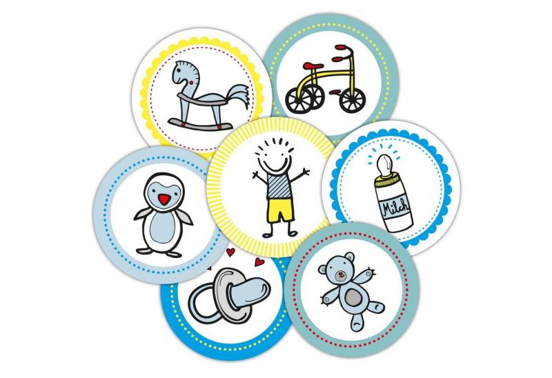 Frau WUNDERVoll Sticker 48 Aufkleber Baby Shower Junge von Frau WUNDERVoll