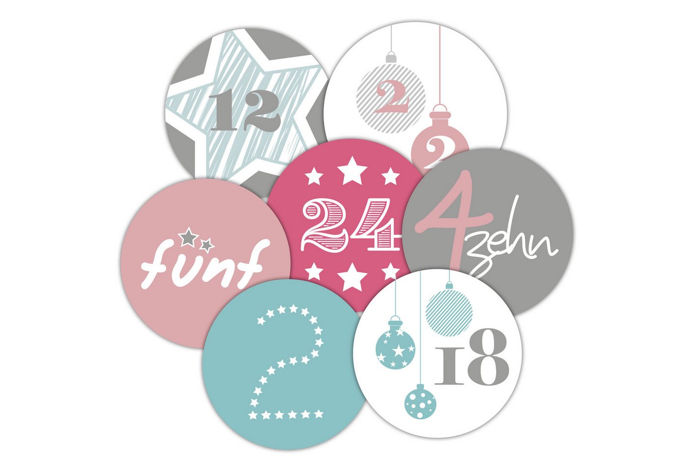 Frau WUNDERVoll Sticker 48 Adventskalenderzahlen - pastell Frau WUNDERVoll Sticker 48 Adventskalenderzahlen - pastell von Frau WUNDERVoll
