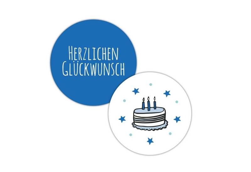Frau WUNDERVoll Sticker 48 Aufkleber Geburtstag, blau von Frau WUNDERVoll