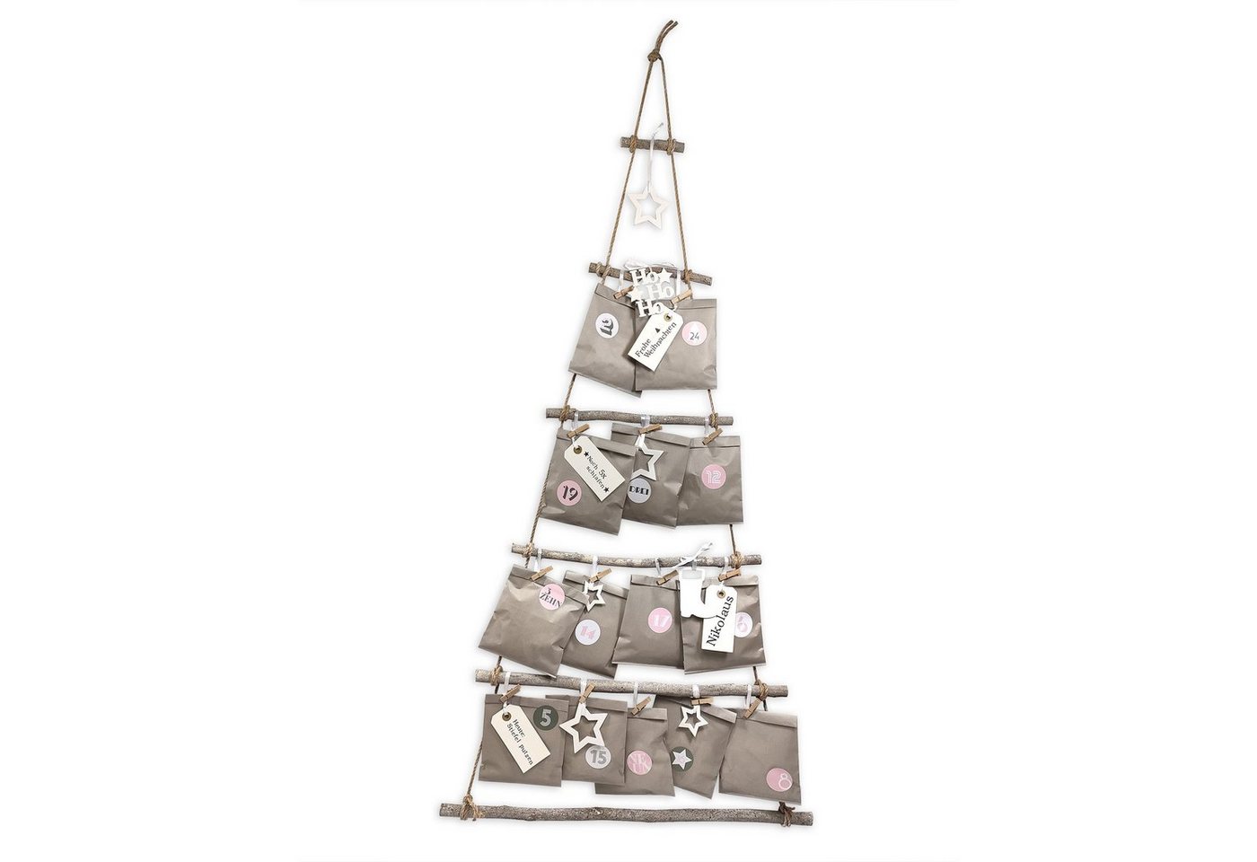 Frau WUNDERVoll Sticker Adventskalender grau Papiertüten flach Weihnachtsbaum Holz Frau WUNDERVoll Sticker Adventskalender grau Papiertüten flach Weihnachtsbaum Holz von Frau WUNDERVoll