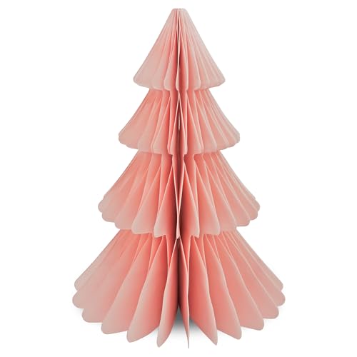 Frau WunderVoll® Papierbaum matt rosa Magnetverschluss Ø22cm H30cm / Tannenbaum Weihnachtsbaum Weihnachten Dekoration Tischdeko Weihnachtsdeko Weihnachtsdekoration Fenster-Deko von Frau WunderVoll