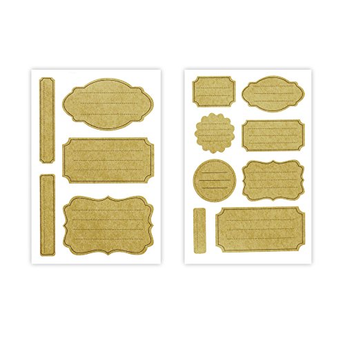 Frau WunderVoll® 52 Aufkleber Vintage ZUM BESCHRIFTEN/Sticker, Vintage, Kindergeburtstag, Aufkleber Kinder, Geschenkaufkleber, Selbstgemacht, Einmachetiketten, Haushaltsetiketten von Frau WunderVoll