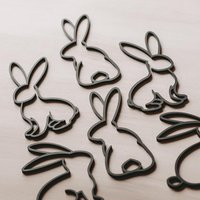 Osteranhänger Hasen Filigran | 3Er Set Osterdeko Osterhase Lineart von FrauKopfkino