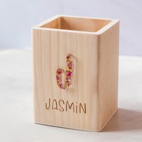 stiftehalter/stiftebecher Aus Holz - Personalisiert | Design Name + Initial von FrauKopfkino