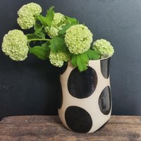 Blumenvase , Schwarz Weiß, Steinzeug von FrauTassilo