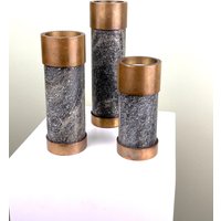 3Er Set Kerzenhalter Saulo As Sulitjelma Modell 8230 Aus Marmor Und Messing I Kerzenständer Norwegen 3Er Set Kerzenhalter Saulo As Sulitjelma Modell 8230 Aus Marmor Und Messing I Kerzenständer Norwegen von FrauVaseDesigns