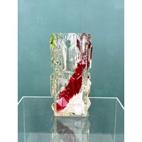 Blockvase I Design Verm. Tschechisch 20 cm Rote Op Art Vase 1, 5Kg von FrauVaseDesigns
