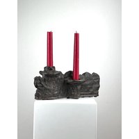 Brutalist Kerzenständer 1, 2Kg, Keramik/Ton I Signiert Schwerer Mid-Century Kerzenhalter Brutalist Kerzenständer 1, 2Kg, Keramik/Ton I Signiert Schwerer Mid-Century Kerzenhalter von FrauVaseDesigns