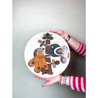 Fritz Cleve Kevelar Wandteller I Keramik Cfk Handgemalt - Schale Relief Wandkeramik Vintage Wandbild Pottery 60S von FrauVaseDesigns