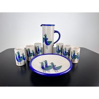 Mid-Century Service Wim Mühlendyck | 1905-1986 Teller Kanne Und 6 Saft Becher - Germany Ceramic Töpferhof Signiert Design Mühlendyck Mid-Century Service Wim Mühlendyck | 1905-1986 Teller Kanne Und 6 Saft Becher - Germany Ceramic Töpferhof Signiert Design Mühlendyck von FrauVaseDesigns