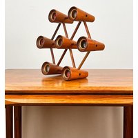 Teakholz Kerzenständer I 60Er Jahre Variant Holz Mid Century Teak Candle Holder - Modular Stecksystem Kerzenhalter von FrauVaseDesigns