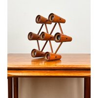 Teakholz Kerzenständer I 60Er Jahre Variant Holz Mid Century Teak Candle Holder - Modular Stecksystem Kerzenhalter von FrauVaseDesigns