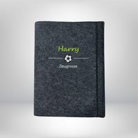 Zeugnismappe Filz Name Fußball Sichtbuch Personalisierbar Farbwahl Geschenk Zur Einschulung von FrauWallner