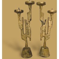 2x Mid Century Brutalist Horst Dahlbeck Kerzenhalter von FrauvonMuecke