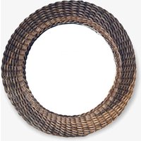 Großer 70S Mid Century Rattan Spiegel von FrauvonMuecke