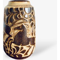 Mid Century Reliefvase Pferde By Michael Andersen For Soholm Bornholm von FrauvonMuecke