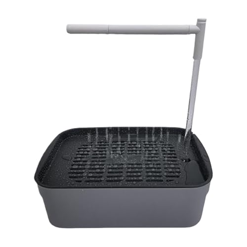 Bird Bathtub, Automatic Shower, Quiet Circulating Pump with Multi-Nozzle Faucet, Transparent Abs Basin Doubles as Feeder, Tool-, Cage Station for Cockatiels Conures von Fravsiu