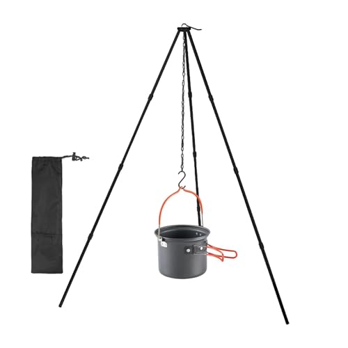 Campingausrüstung Kochstativ | Camping-Stativständer, Kochgeschirr-Stativ,Outdoor-Camp-Stativ mit verstellbarer Hängekette, Aluminiumlegierung, leichte, faltbare Überlebensausrüstung Campingausrüstung Kochstativ | Camping-Stativständer, Kochgeschirr-Stativ,Outdoor-Camp-Stativ mit verstellbarer Hängekette, Aluminiumlegierung, leichte, faltbare Überlebensausrüstung von Fravsiu