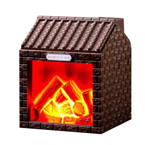 Cool Mist Humidifier, Personal Purifier with Night Light, 200ml Fireplace Diffuser, Mist Make Air Enhancer for Bedroom, Nursery, Dorm or Workplace Relaxation, 3.42×3.46×4.17 Inches von Fravsiu