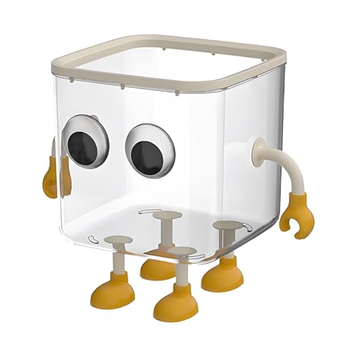 Desk Garbage Can, Table Trash Bin, Lidded Design Odor Control, Clear Storage Container Home School Use, Cute Dustbin Ornament for Cotton Swabs and Paper Scraps, Transparent Desk Garbage Can, Table Trash Bin, Lidded Design Odor Control, Clear Storage Container Home School Use, Cute Dustbin Ornament for Cotton Swabs and Paper Scraps, Transparent von Fravsiu