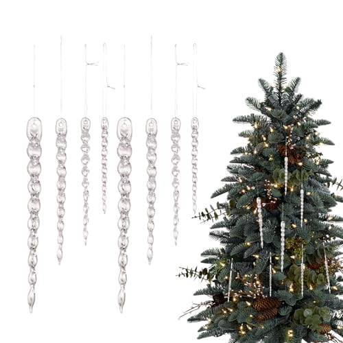 Eiszapfen Ornamente für Weihnachtsbaum, Weihnachten Eiszapfen Tropfen Acryl Ornamente, Tropfenform Kristall Kunst Handwerk Transparent Design für Kamin Urlaub Fenster Familie Neujahr Hochzeit Winter Eiszapfen Ornamente für Weihnachtsbaum, Weihnachten Eiszapfen Tropfen Acryl Ornamente, Tropfenform Kristall Kunst Handwerk Transparent Design für Kamin Urlaub Fenster Familie Neujahr Hochzeit Winter von Fravsiu