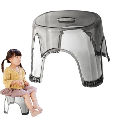 Fravsiu Transparenter Badezimmer-Tritthocker - Wasserdichter und Rutschfester transparenter Hocker | Badhocker, transparenter Sitz, Dusch-Eckhocker für Badezimmer, kleine Duschräume von Fravsiu