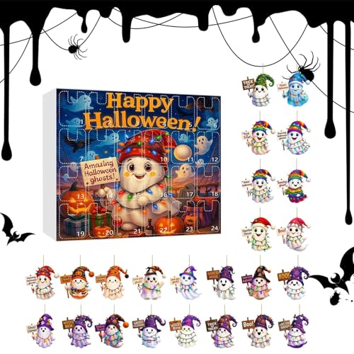 Halloween Countdown Kalender,24 Tage Countdown Kalender Mit Geisteranhänger | Acryl 2D Festliche Ornament Deko für Haus Wand Party Fest Aktivitäten Versammlung Zuhause Anzeige Halloween Countdown Kalender,24 Tage Countdown Kalender Mit Geisteranhänger | Acryl 2D Festliche Ornament Deko für Haus Wand Party Fest Aktivitäten Versammlung Zuhause Anzeige von Fravsiu