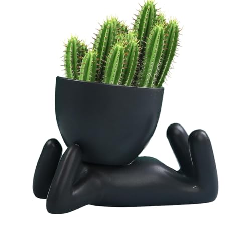 Head Planter | Mini Indoor Ceramic Pots with Holes | Reusable Human Shape Indoor Flower Planter Pot for Air Plants, Farne von Fravsiu