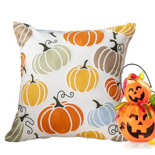 Herbst-Kissenbezüge, Halloween-Kissenbezüge, 43,2 x 43,2 cm, saisonaler Kissenbezug mit Reißverschluss, für Schlafzimmer, Couch, Sofa, Innen- und Außendekoration Herbst-Kissenbezüge, Halloween-Kissenbezüge, 43,2 x 43,2 cm, saisonaler Kissenbezug mit Reißverschluss, für Schlafzimmer, Couch, Sofa, Innen- und Außendekoration von Fravsiu