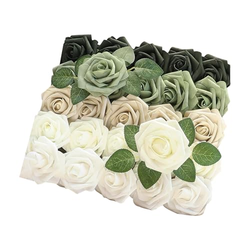 Künstliche , Farbverlauf, Blumendekorationen für Party, realistische Dekoration für Bastelarrangement, Vase, Tafelaufsatz, Haus, Garten von Fravsiu